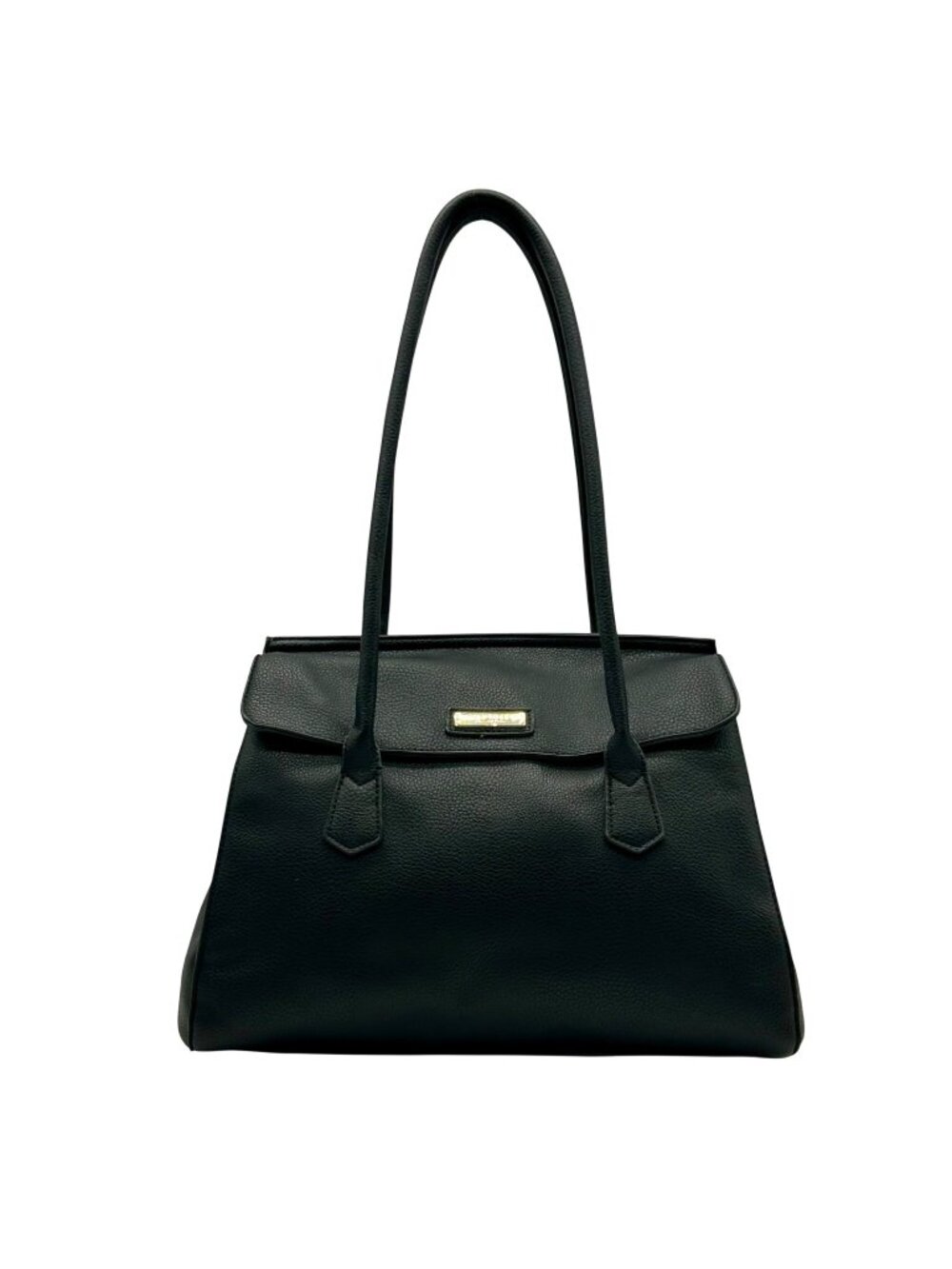 London Fog  Faux Leather Black Shoulder Bag
